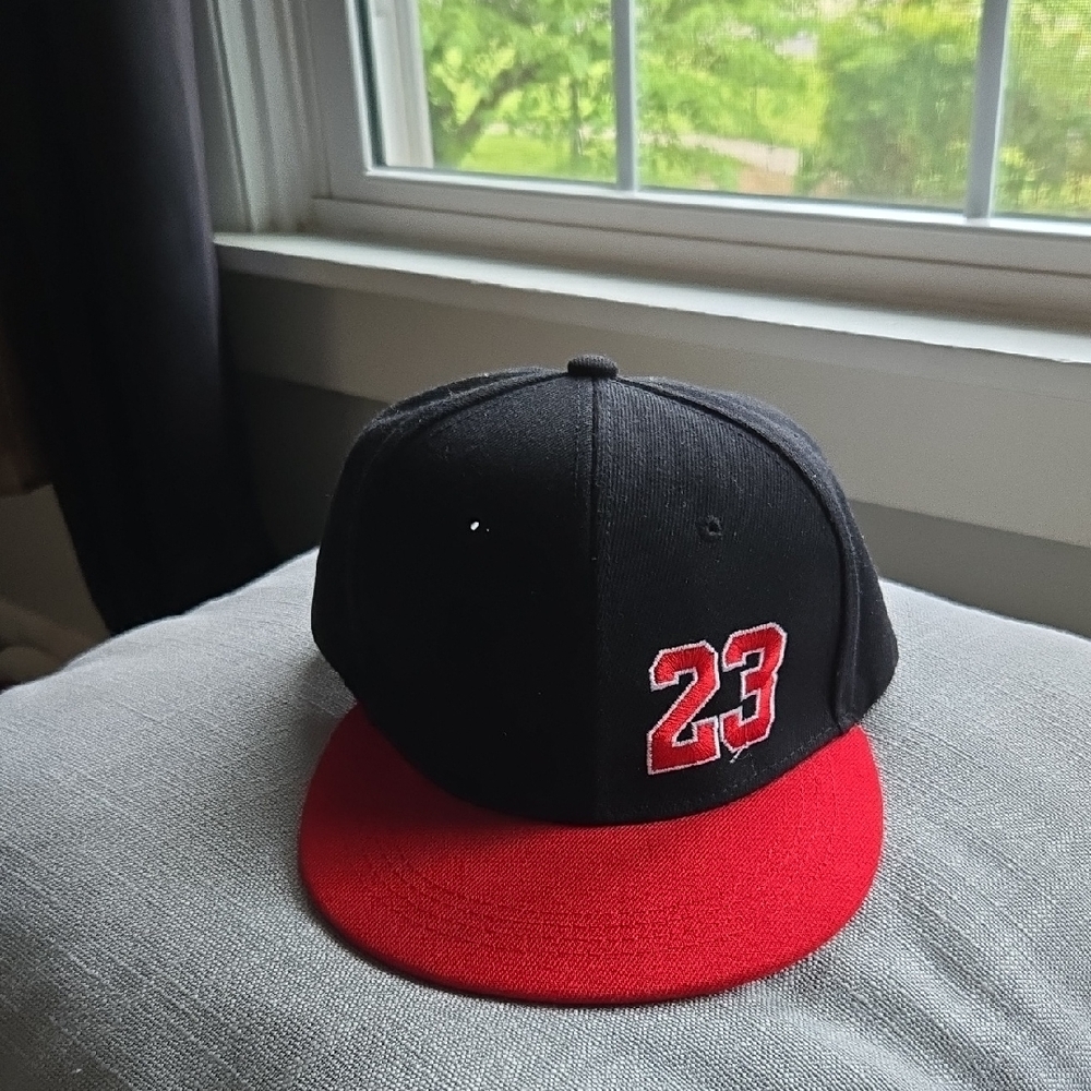 Men's Black and Red Cap with 23 Embroidery.   ❤️ PRE OWNED